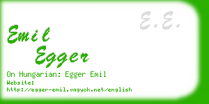 emil egger business card